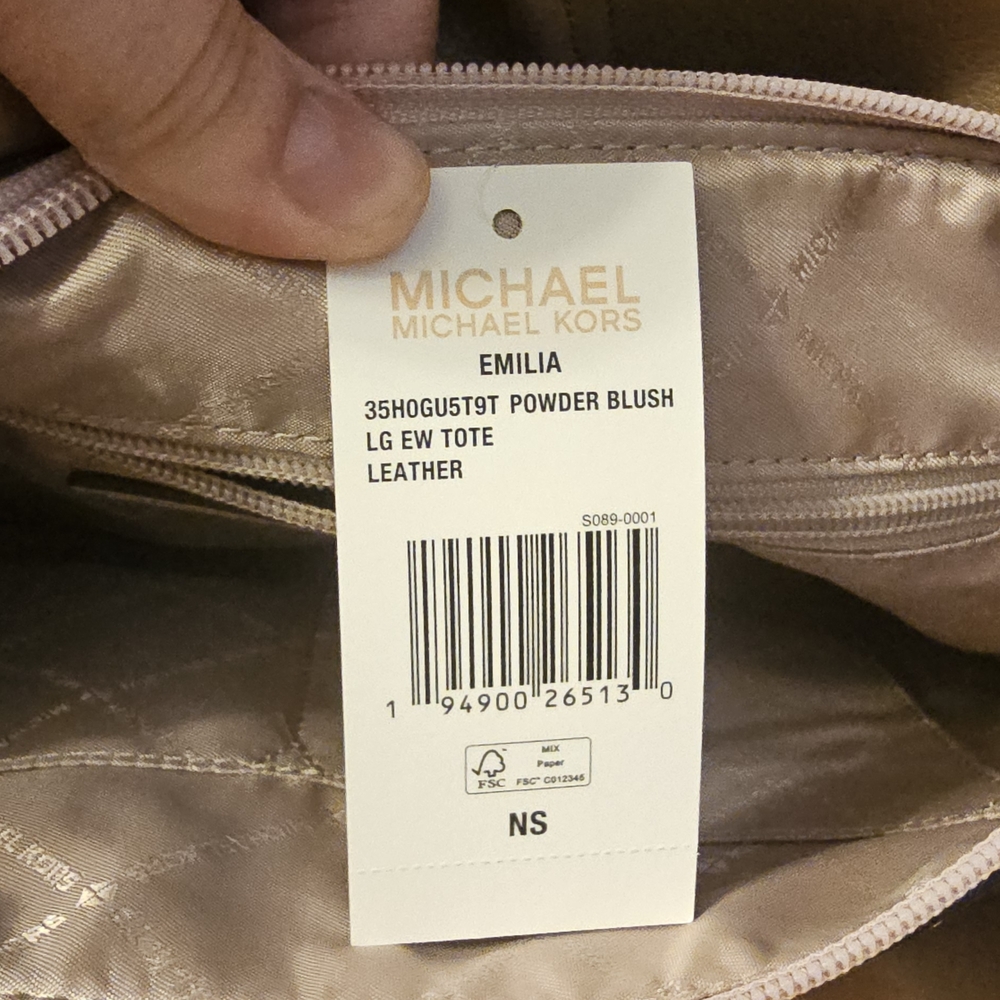 Michael Kors Emilia East/West Leather Tote Bag - Powder Blush NWT - Picture 6 of 10